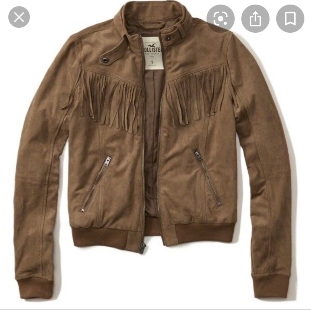 Hollister Brown Moto Jacket with Fringe XL 🌵 NWT!
